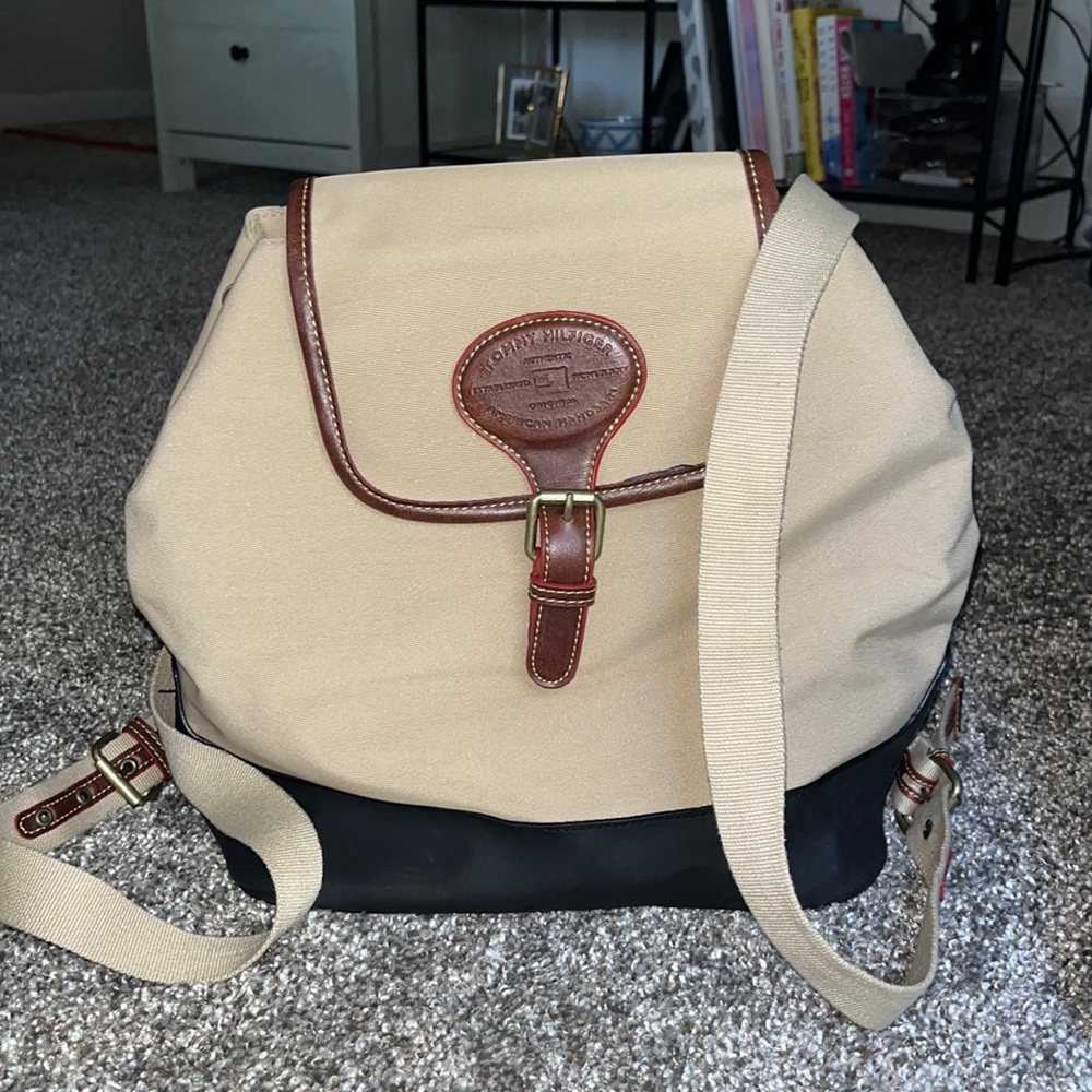 Tan canvas tommy Hilfiger vintage backpack